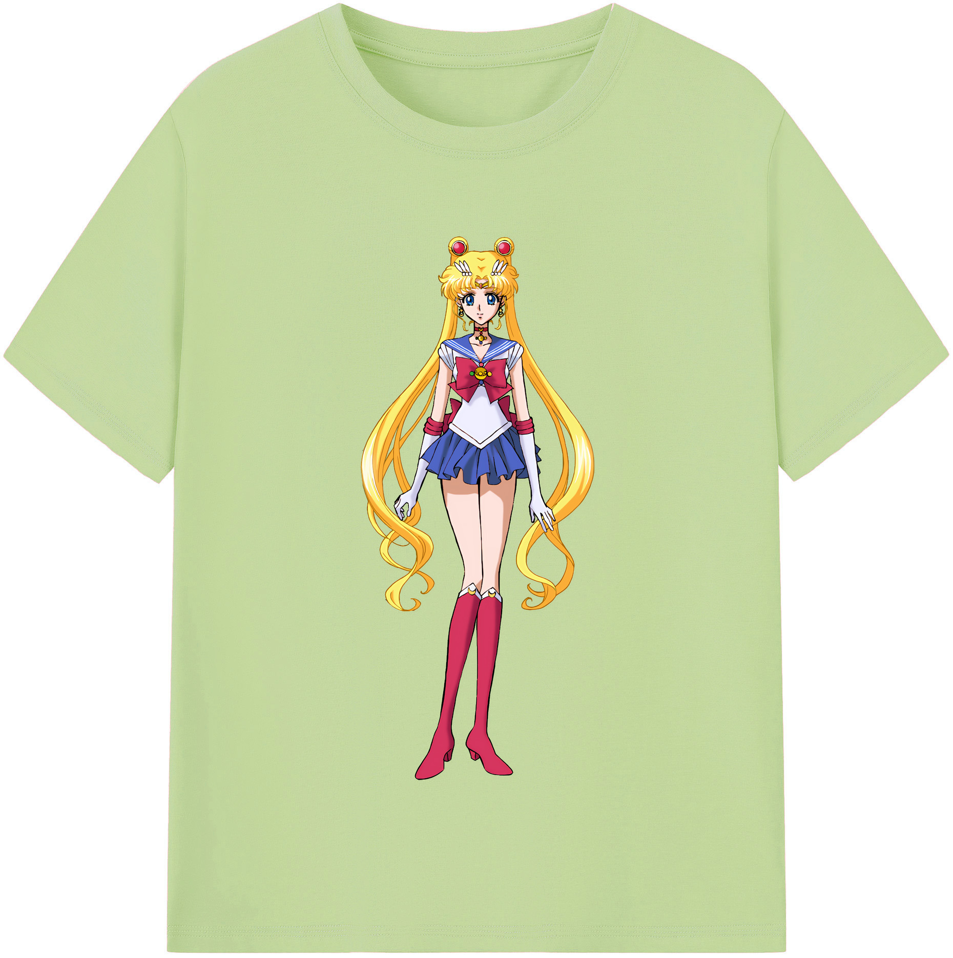 （画像用） 美少女戦士セーラームーン 月野 うさぎ つきの うさぎ Sailor Moon Tsukino Usagi 綿100％半袖Tシャツ（フロントプリント）